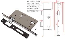 Zámek vratový 90 P cyl.vl./převod