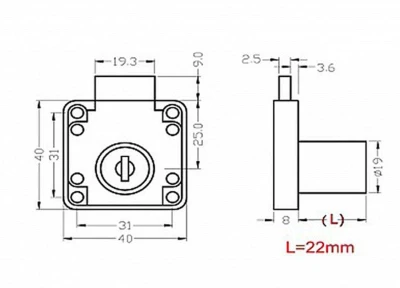 Zámok zásuvkový ARMSTRONG Ni 507-22(11)