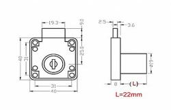 Zámek zásuvkový AVES 138-22 Ni (12ks)
