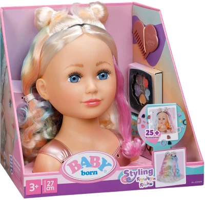 Zapf Creation ZAPF BABY BORN Česací hlava duhová blondýnka stylingový set s doplňky