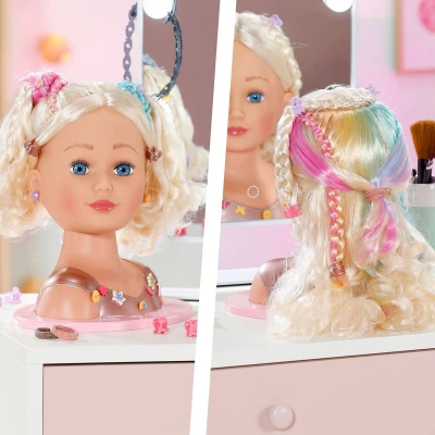 Zapf Creation ZAPF BABY BORN Česací hlava duhová blondýnka stylingový set s doplňky