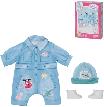 Zapf Creation ZAPF Baby Born overal džínový deluxe obleček pro panenku mininko 43cm Zapf Creation ZAPF Baby Born overal džínový deluxe obleček pro panenku mininko 43cm