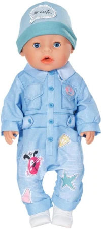 Zapf Creation ZAPF Baby Born overal džínový deluxe obleček pro panenku mininko 43cm