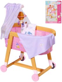Zapf Creation ZAPF BABY BORN Postýlka s nebesy na kolečkách pro panenku miminko Zapf Creation ZAPF BABY BORN Postýlka s nebesy na kolečkách pro panenku miminko