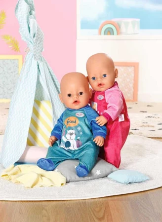 Zapf Creation ZAPF BABY BORN Sametové dupačky modré 43cm pro panenku miminko