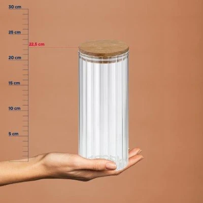 KELA Zásobní dóza Dorothea sklo transparentní 22,5 cm 9,0 cm 1,1 l