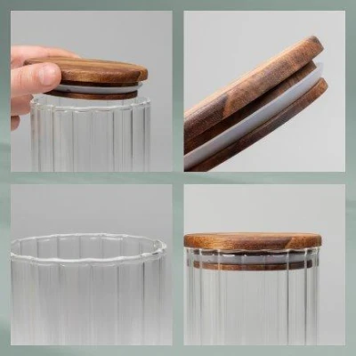 KELA Zásobní dóza Dorothea sklo transparentní 22,5 cm 9,0 cm 1,1 l
