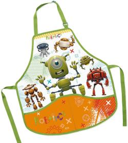 Zástěra dětská Roboti 50x55cm na výtvarnou výchovu