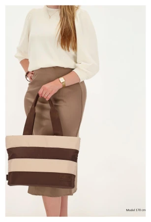 Zebra Trends Elske 21537 pruhovaná hnědo-béžová dámská kabelka