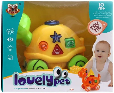 Želva baby tahací zvířátko na baterie pro miminko 2 barvy Světlo Zvuk