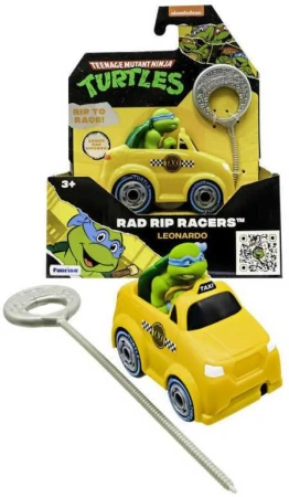 Želvy Ninja Rad Rip Racers autíčko s figurkou s lankem na natažení 4 druhy