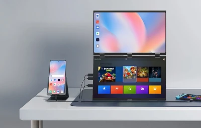 ZEUSLAP Z18W černý přenosný dvojitý 18,5" monitor