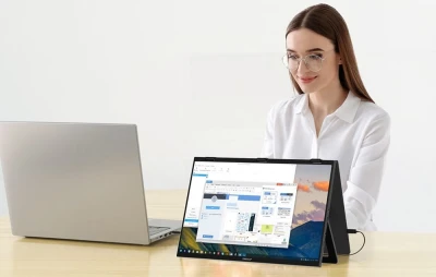 ZEUSLAP Z18W černý přenosný dvojitý 18,5" monitor