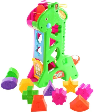 Žirafka baby vkládací tvary s čísly plastová pro miminko v síťce Žirafka baby vkládací tvary s čísly plastová pro miminko v síťce