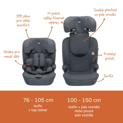 Zopa Autosedačka Alfa i-Size Isofix Grey