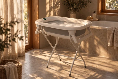Zopa Dětská skládací vanička Aquasense s teploměrem a stojanem Grey