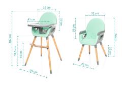 Zopa Dětská židlička Dolce 2 Ice Green/Grey
