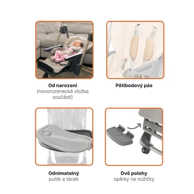 Zopa Dětská židlička Monti 2 Diamond Grey