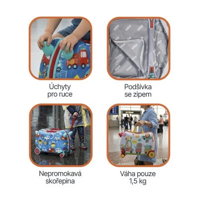 Zopa Dětský kufřík na kolečkách PackRide Dino