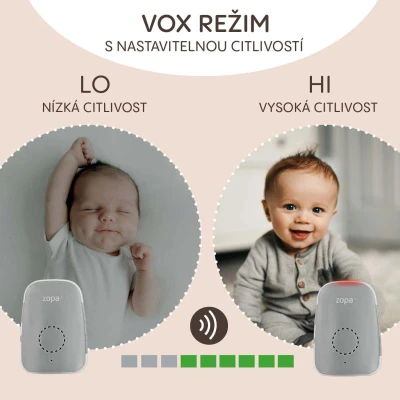 Zopa Digitální audiomonitor Watcher Grey