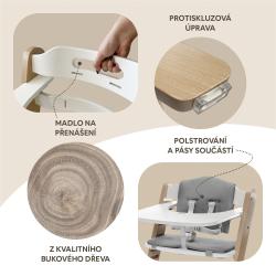 Zopa Dřevěná jídelní židlička Clipp Clapp Grey