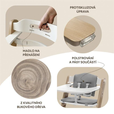 Zopa Dřevěná jídelní židlička Clipp Clapp Grey