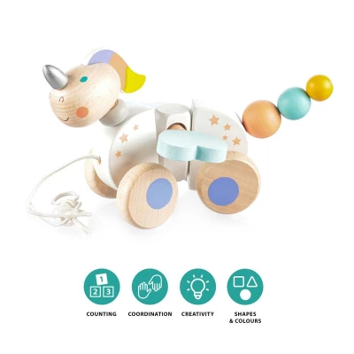 Zopa Dřevěná tahací hračka Unicorn