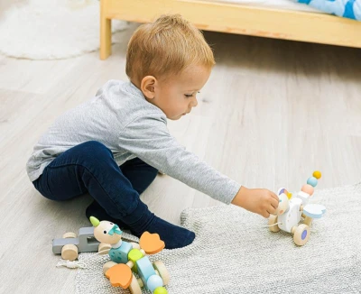 Zopa Dřevěná tahací hračka Unicorn