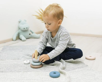 Zopa Dřevěné nasazovací kroužky Blue