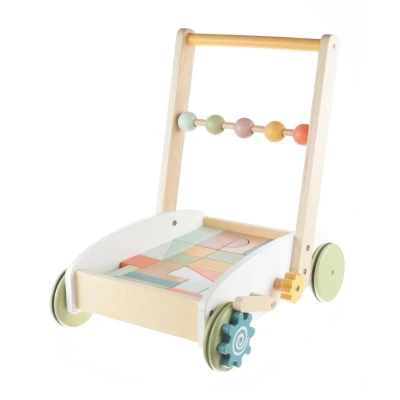 Zopa Dřevěný vozík s kostkami Wood