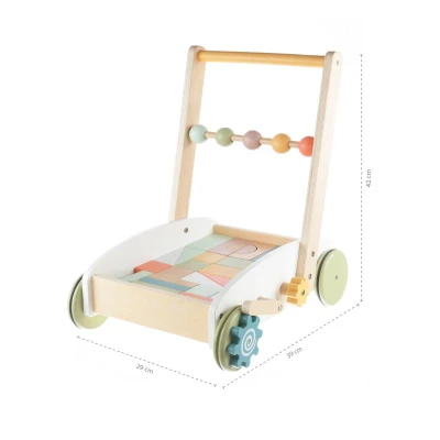 Zopa Dřevěný vozík s kostkami Wood