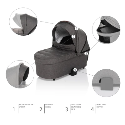 Zopa Hluboká korba ke sportovnímu kočárku Move XL Night Black/Black