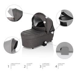 Zopa Hluboká korba ke sportovnímu kočárku Move XL Night Black/Brown