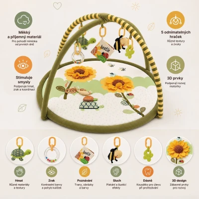 Zopa Interaktivní hrací deka s hrazdou Cuddle Safari