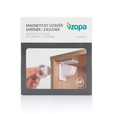Zopa Magnetický uzávěr skříněk/zásuvek 4 ks bílý