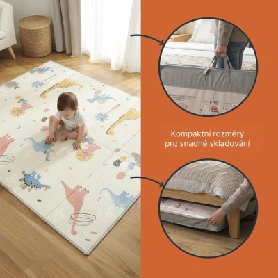 Zopa Multifunkční pěnová skládací podložka oboustranná 200x150 Dino