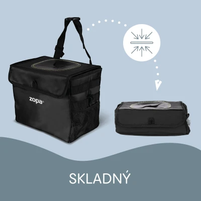 Zopa Odpadkový koš do auta vodotěsný s víkem Black