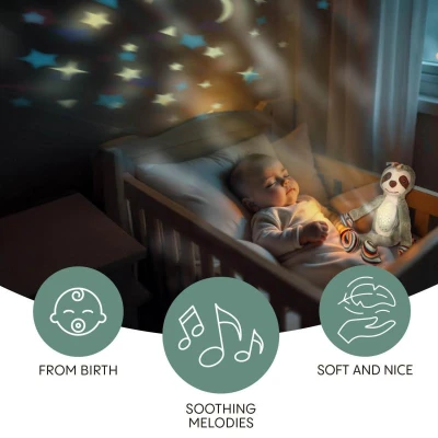 Zopa Plyšový usínáček s projektorem a melodiemi Raccoon