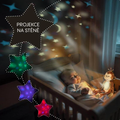 Zopa Plyšový usínáček s projektorem a melodiemi Raccoon