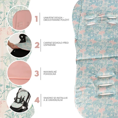 Zopa Podložka do kočárku Easy Jungle Pink