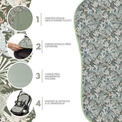 Zopa Podložka do kočárku prodyšná Breeze Madagaskar Green