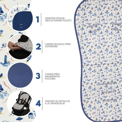 Zopa Podložka do kočárku prodyšná Breeze Sailor Blue