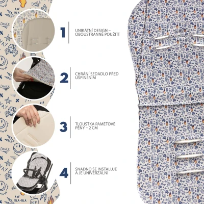 Zopa Podložka do kočárku z paměťové pěny Comfort Emoji Beige