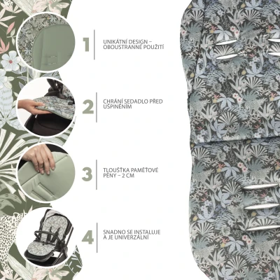 Zopa Podložka do kočárku z paměťové pěny Comfort Madagaskar Green
