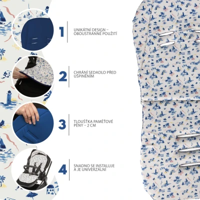 Zopa Podložka do kočárku z paměťové pěny Comfort Sailor Blue