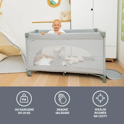 Zopa Postýlka skládací Lely Silver Grey