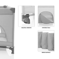 Zopa Postýlka skládací Lely Silver Grey
