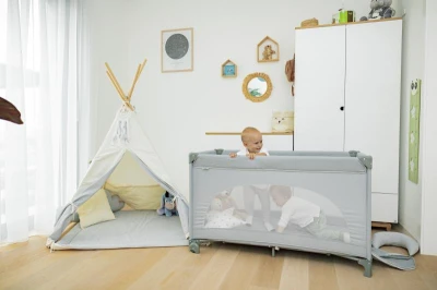 Zopa Postýlka skládací Lely Silver Grey