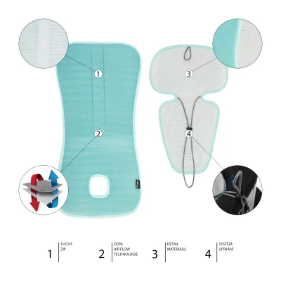 Zopa Prodyšná podložka do autosedačky Breeze sk. 2/3 Ice Grey