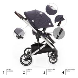 Zopa Set kočárek Quest+ korba+ adaptéry Midnight Navy/Silver
